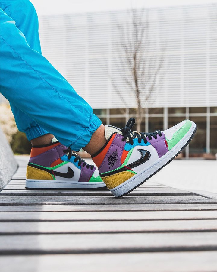 air jordan 1 mid multicolor women's