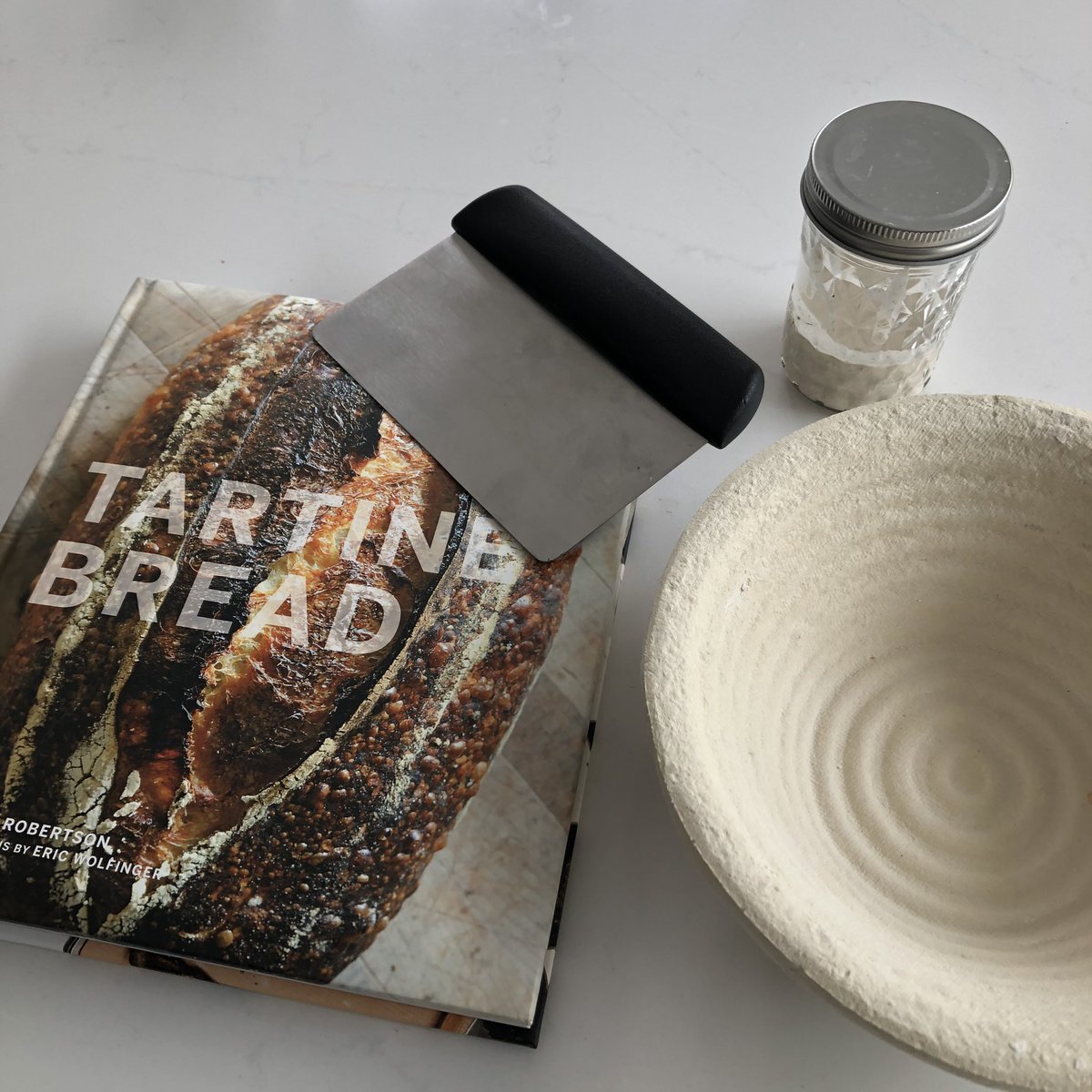 tomtomkelly's tweet photo. @magsbutler @cosanathon Challenge Accepted! Have never baked bread, but will be trying to bake sourdough loaf for Sun morning. Have instructions, tools and starter kindly lent by daughters. @an_cosan 
#ancosánathon https://t.co/FMP7uQlSwQ https://t.co/X7qtaxDp19