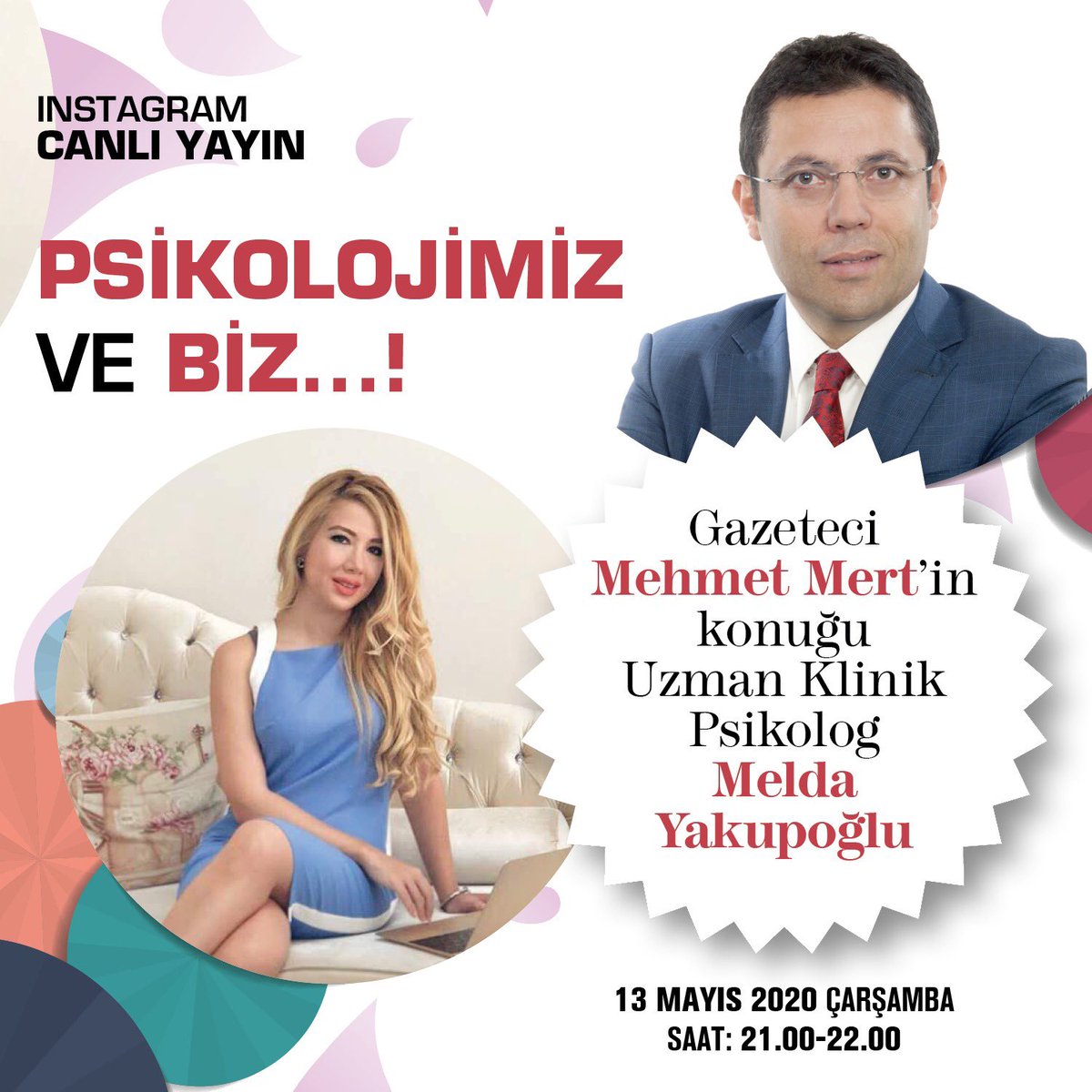 Mehmet Mert (@mehmetmerttv) on Twitter photo Bekliyoruz
Bu akşam 21.00’da
Psikolojimizi sağlam tutmanın yolları... 📌
<a href="/MeldaYakupoglu/">Psk. MeLda YakupoğLu</a> #Instagram #CANLIYAYIN Bekliyoruz
Bu akşam 21.00’da
Psikolojimizi sağlam tutmanın yolları... 📌
<a href="/MeldaYakupoglu/">Psk. MeLda YakupoğLu</a> #Instagram #CANLIYAYIN