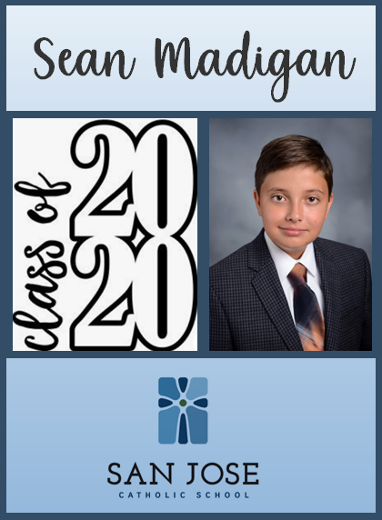 SanJoseCSJax's tweet photo. 8th grade Spotlight of the Day! We are so proud of our 8th graders and are excited to see where their journey leads them. Their presence on our campus will be greatly missed. Congratulations, Class of 2020! #sanjosecatholic #classof2020 #catholicschoolstrong https://t.co/WV5kr44ONh