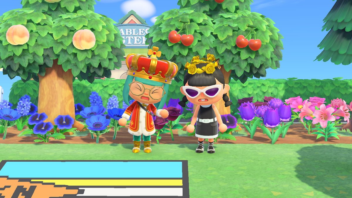 DrippyACNH's tweet photo. My friend, Rolly, came over earlier and made me a gold rose crown with her new recipe. Yes, we sneezin #drippyDrippy #ACNH https://t.co/uMkmLnlWZH