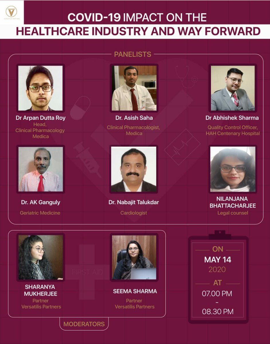 VersatilisP's tweet photo. Join us this Thursday May,14 2020 as we discuss various perspectives on the potential impact on pharma and healthcare due to the COVID-19 outbreak and the way forward from here. 

Register here: https://t.co/1ntcDr9eud https://t.co/kiyhcdTKSW