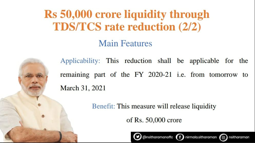 nsitharamanoffc's tweet photo. This measure shall be applicable for the remaining part of the financial year 2020-21. #AatmaNirbharBharatAbhiyan https://t.co/AMN70SykMb