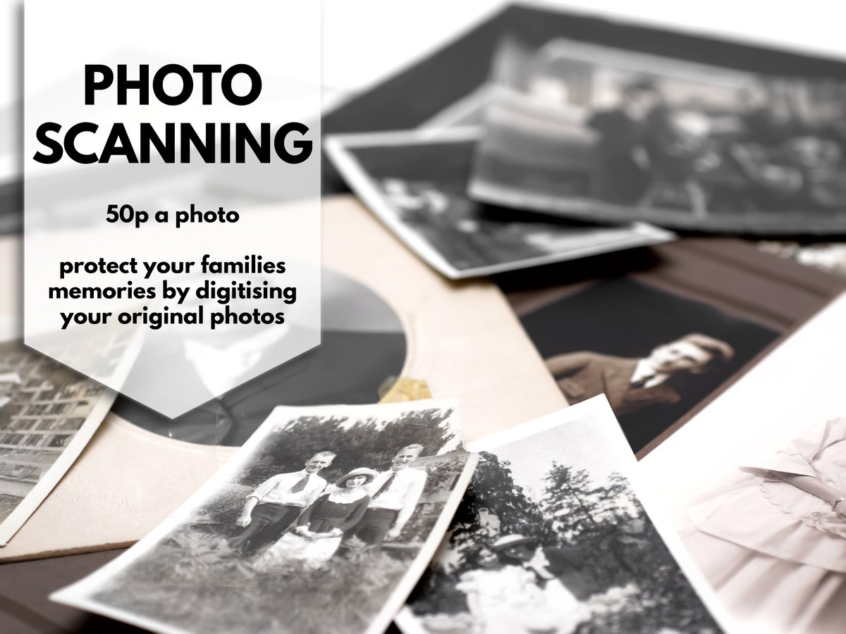 Only got hard copies of your old family photos?

We can scan &amp; save your originals so you can archive them somewhere safe. You could even distribute them with your family to ensure everyone has a copy of their memories to treasure. 
#oldphotos  #shoplocal #lovesidmouth #eastdevon