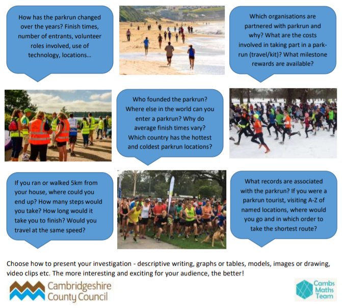 Cambs_SIS's tweet photo. Our Maths on the Move projects are great to start exploring how maths links to junior parkrun, parkrun and the London marathon events. Find out more at https://t.co/2abT9n8rGO #NationalNumeracyDay #homelearning #CambsEd https://t.co/tnQxDBl2z4