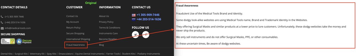 Interestingly, I found another website with the same logo & an interesting note about fraud. When comparing both websites, it became clear that one is the original & the other is dubious. I found 2 additional sites which I’m still investigating.
