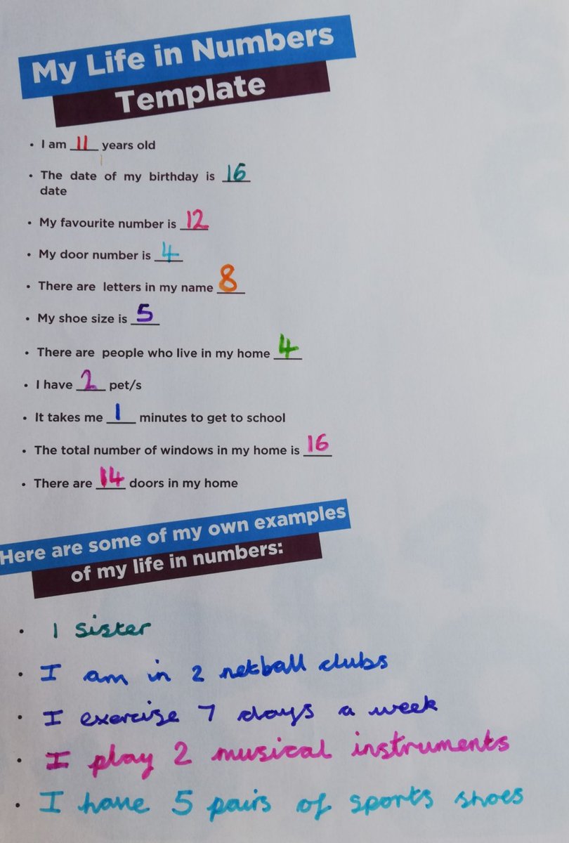 BentonParkSch's tweet photo. Our Year 7 students have been sharing unique numbers about their lives &amp; their own magic number! 

#NationalNumeracyDay #EverydayMaths #HomeschoolinguK https://t.co/kZG4QWvey3