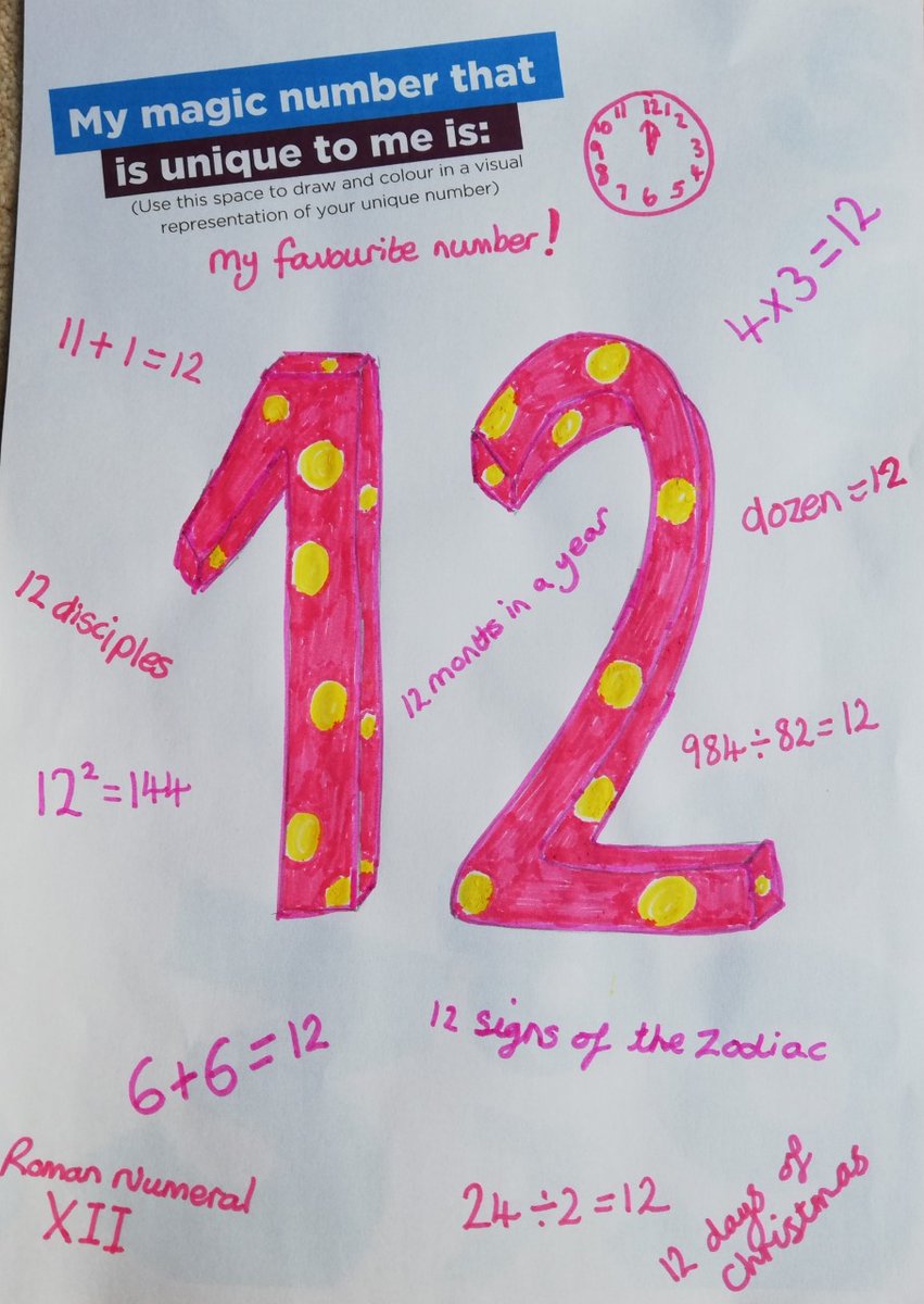BentonParkSch's tweet photo. Our Year 7 students have been sharing unique numbers about their lives &amp; their own magic number! 

#NationalNumeracyDay #EverydayMaths #HomeschoolinguK https://t.co/kZG4QWvey3