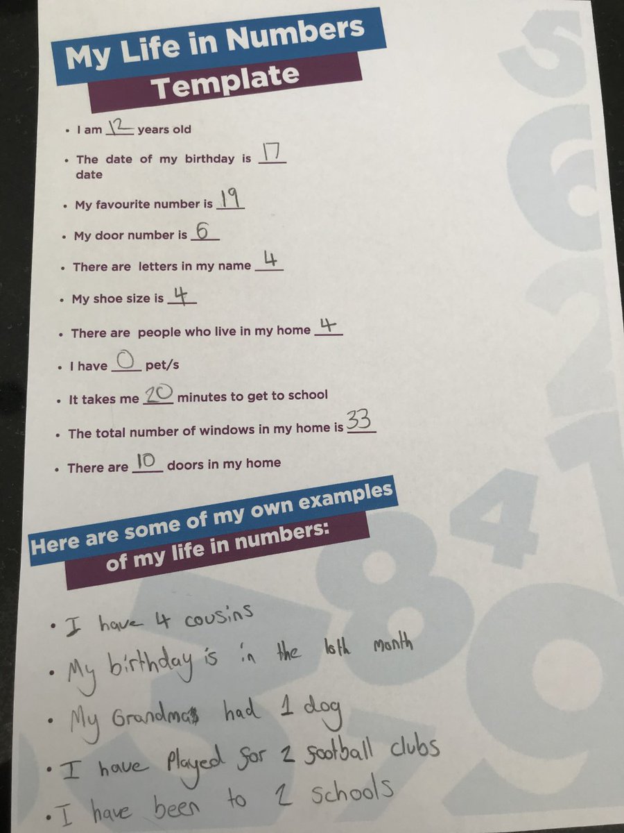 BentonParkSch's tweet photo. Our Year 7 students have been sharing unique numbers about their lives &amp; their own magic number! 

#NationalNumeracyDay #EverydayMaths #HomeschoolinguK https://t.co/kZG4QWvey3