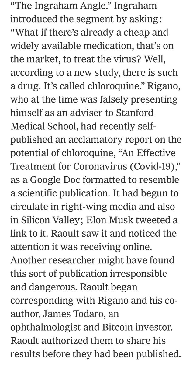 13) Profile of Didier Raoult. Shows his eccentricity, his dislike of controlled trials, and the fact that he corresponded with the people behind that Google Doc on Chloroquine  https://www.nytimes.com/2020/05/12/magazine/didier-raoult-hydroxychloroquine.html