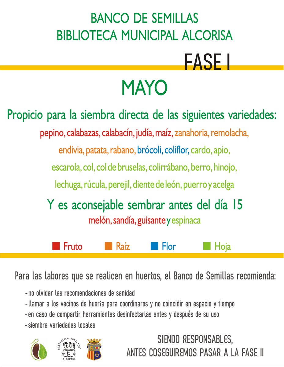 AlcorisaBiblio's tweet photo. En Alcorisa, ya podemos acudir al #BancodeSemillasAlcorisa, puesto que la biblio ya presta de todo. 
¡Con cuidadico, vamos al huerto! https://t.co/wLuU0z70ub