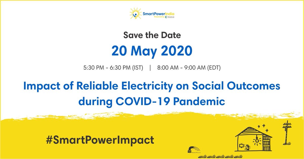 smartpowerorg's tweet photo. #TweetchatAlert
Join us next week for a discussion with @JaideepMukherji, @ruchionomics of @SEforALLorg, @rejipillai of @IndiaSmartGridF & @ashwinikswain of @CPR_India, moderated by @SaritasinghET @EconomicTimes.
Keep following #SmartPowerImpact for updates! https://t.co/arSOOHZpgM