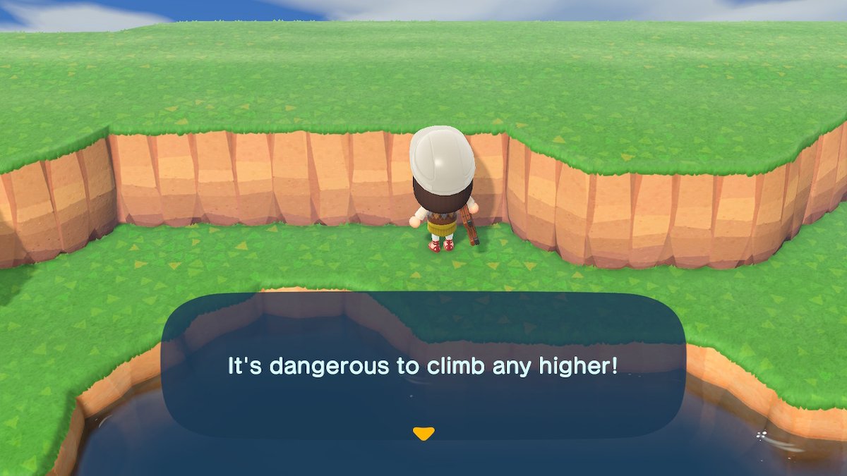 EarthySim's tweet photo. Why give me the tools to build mountains, but not the ability to climb them? #Fish4Thought #AnimalCrossing #ACNH #NintendoSwitch https://t.co/h4JTnK8KzP