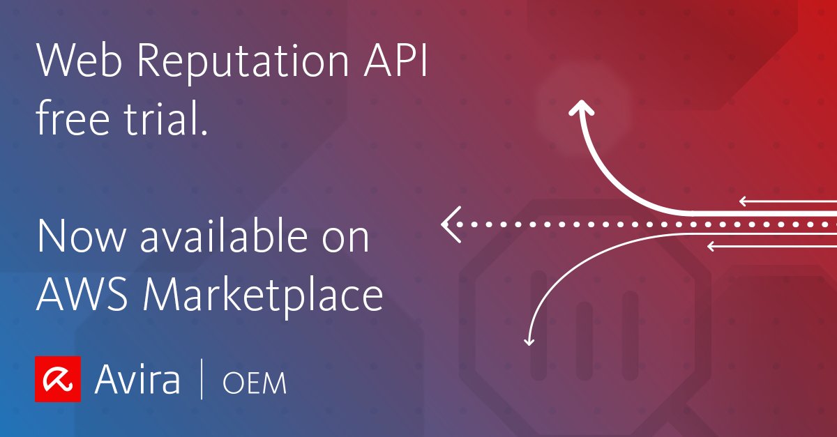 AviraInsights's tweet photo. #Free trial of URL #ClassificationIntelligence on #AWS Marketplace with @Avira’s URL Safety Cloud https://t.co/U0TwO4YbDc https://t.co/wi8e7xlrDW
