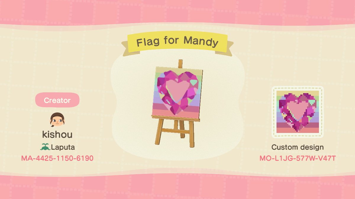 ki_shou_'s tweet photo. Heres your rainbow heart gemstone flag and the sherb flag *^_^* @OpaliteUnicorn @inamicrossing  
.
.
#AnimalCrossingDesigns #ACNH https://t.co/vePBHaiasV