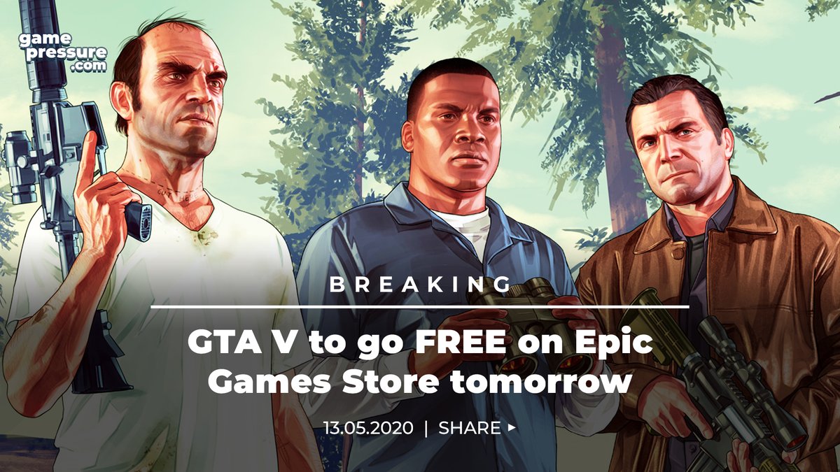 gamepressurecom's tweet image. BREAKING: #GTAV is to go #FREE on Epic Games Store tomorrow, source claims - bit.ly/2WSEgcP