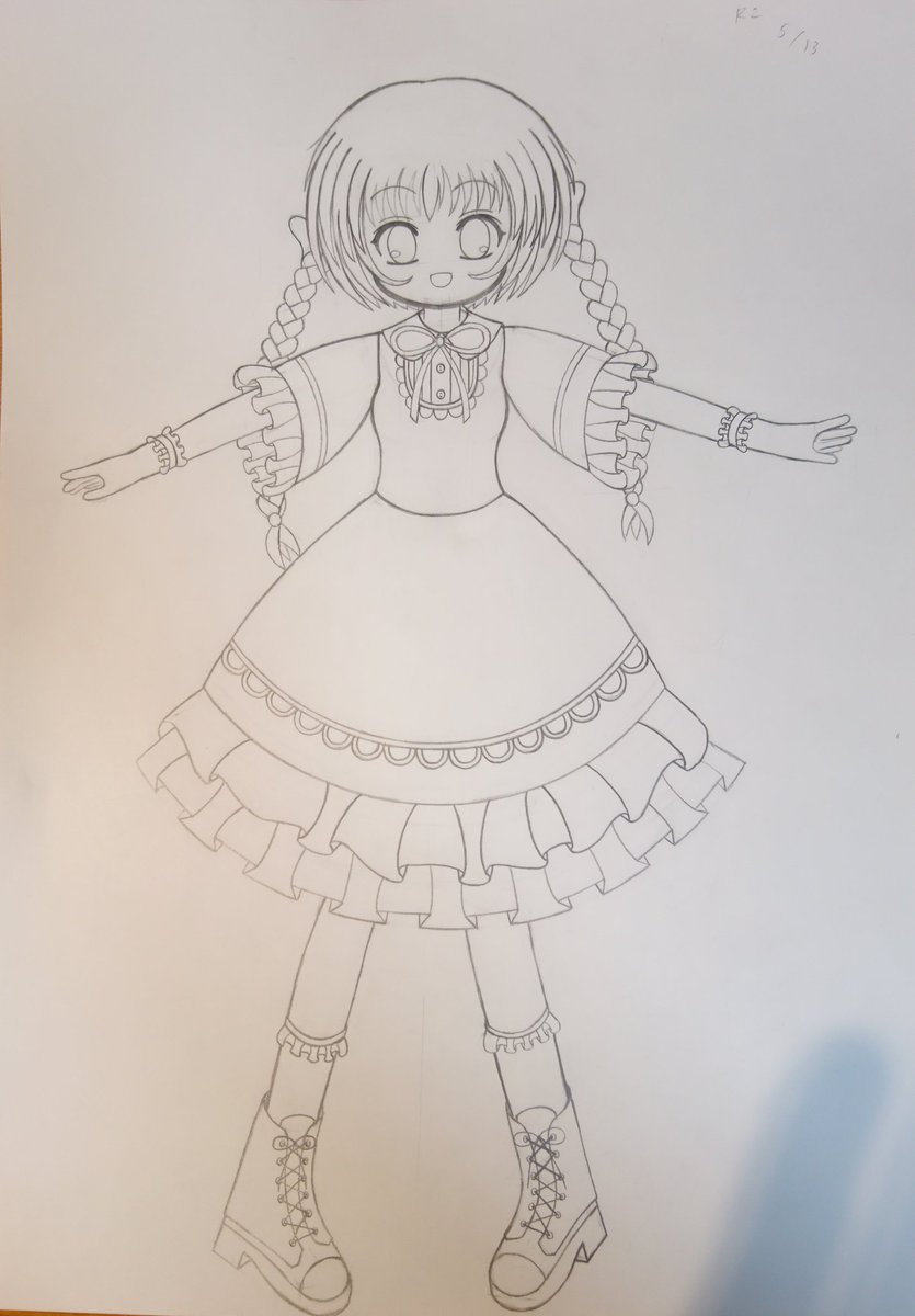 みつばち 作っているドール服の設計イラストが遅れて完成しました