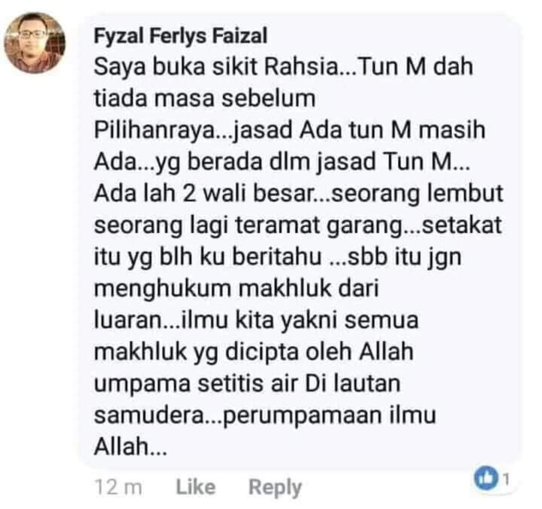 Keris Pusaka On Twitter Pelik Jugak Budak Nie Kata Ada 2 Wali Besar Dlm Jasad Tun M Wali Mana Yg Pertahankan Dap