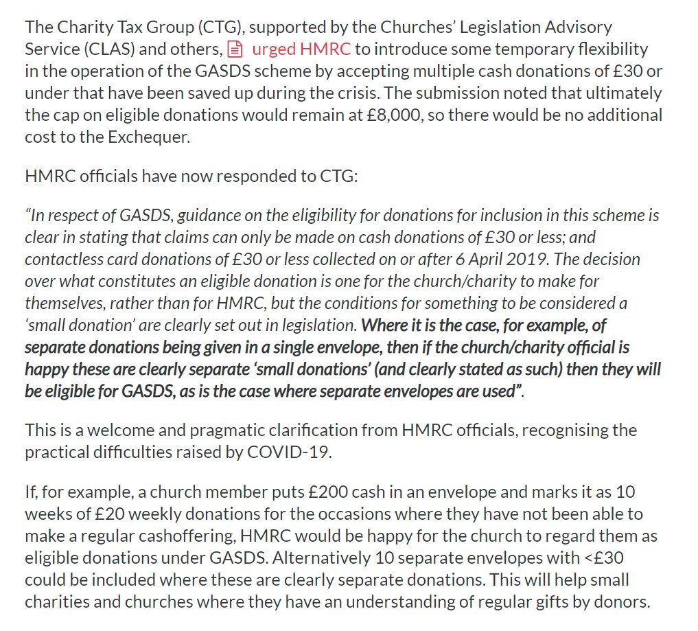 CharityTaxGroup's tweet photo. #Smallcharities & #churches have expressed concerns at losing out on donations eligible for the #GiftAidSmallDonationsScheme due to #COVID19lockdown. HMRC has now confirmed to CTG that (saved-up) clearly separate #smalldonations can be eligible for #GASDS https://t.co/rQCFYFr6hD https://t.co/0wkVeU62qh