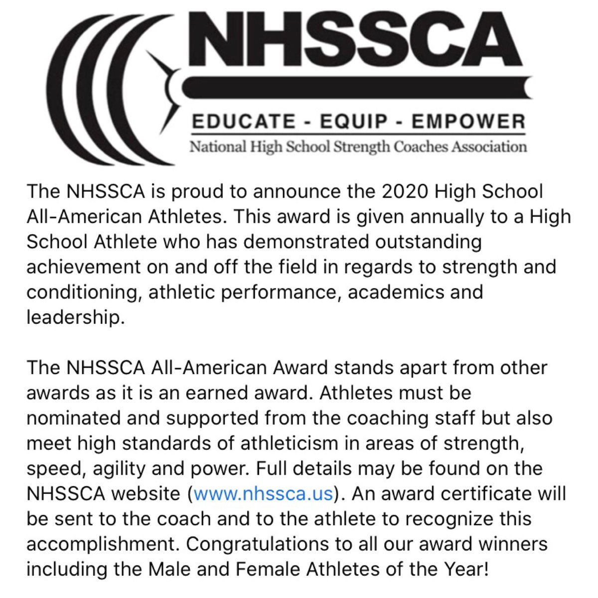 GR_Keith's tweet photo. Congratulations to @nathaniel_pride for being selected as a 2020 @NHSSCA All-American Athlete. He is an great leader academically, athletically, spiritually, and in the weight room. I’m thankful I’ve had the opportunity to coach him. #daybyday #family https://t.co/Rrgg7QeV1S