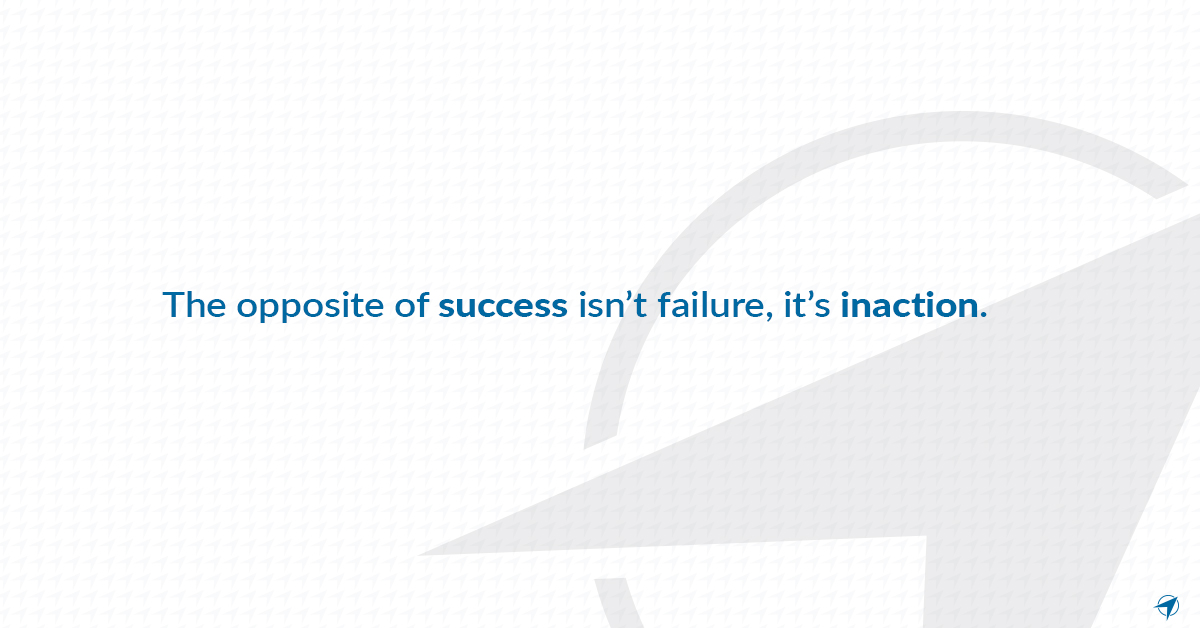 Failure implies that we made an attempt. When we fail to act, we fail to provide ourselves with a learning opportunity, or even a chance at success. So go try again.

#wednesdaywisdom #success #motivation #tryagain