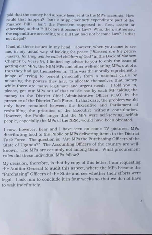 equalitynow_ug's tweet photo. They self-allocatted themselves Shs10bn, now president M7 directs AG to audit MPs
"My decision,therefore is by copy of this letter, I am requesting auditor general to audit this aspect where MPs became [pushasing] officers of state&amp;see whether their efforts were legal" #block10bn https://t.co/tKHf3JxIXg