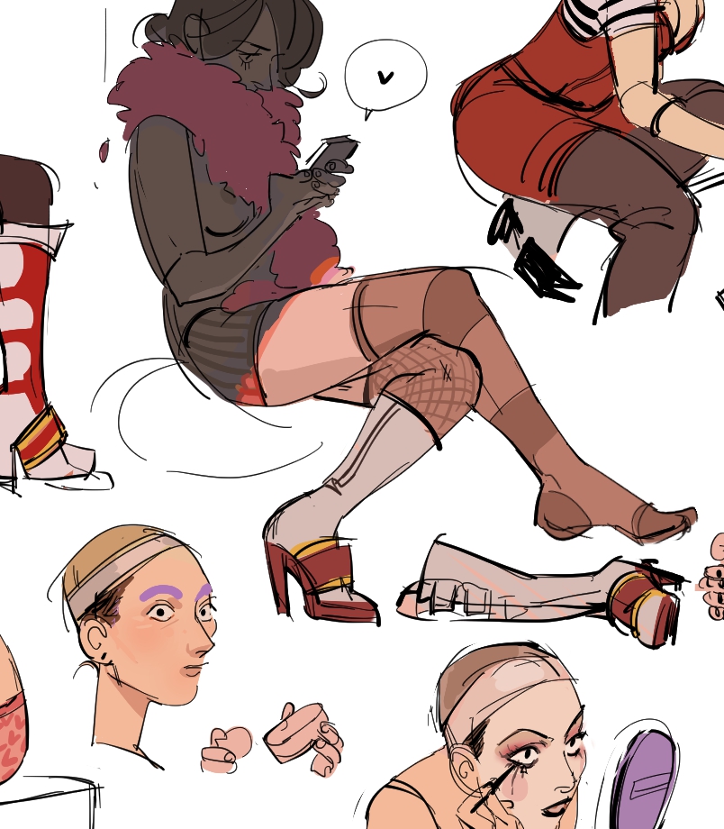 trading moxxi for the life drawing study models and thinking about her getting in/out of her whole get up everyday