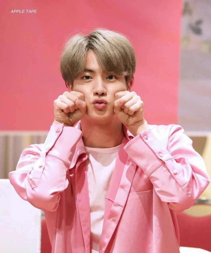 A thread of Jin being pretty in pink  because it’s needed.  #방탄진  #방탄소년단진  #JIN  #석진  #BTS  
