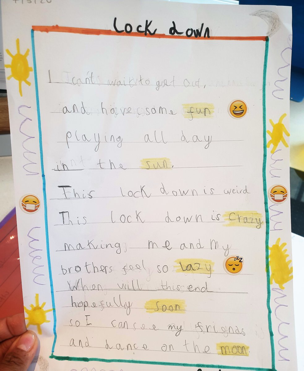 NewtonPrepSch's tweet photo. Poignant poem from this Y1 boy about life in and after lockdown... let's ALL go and dance on the moon! ๐๐๐บ#newtonprep #newtonhomelearning #lockdown #lockdownaintgonnagetmedown https://t.co/vPshAPeeEH