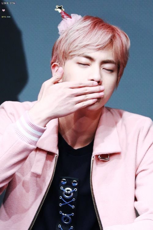 A thread of Jin being pretty in pink  because it’s needed.  #방탄진  #방탄소년단진  #JIN  #석진  #BTS  