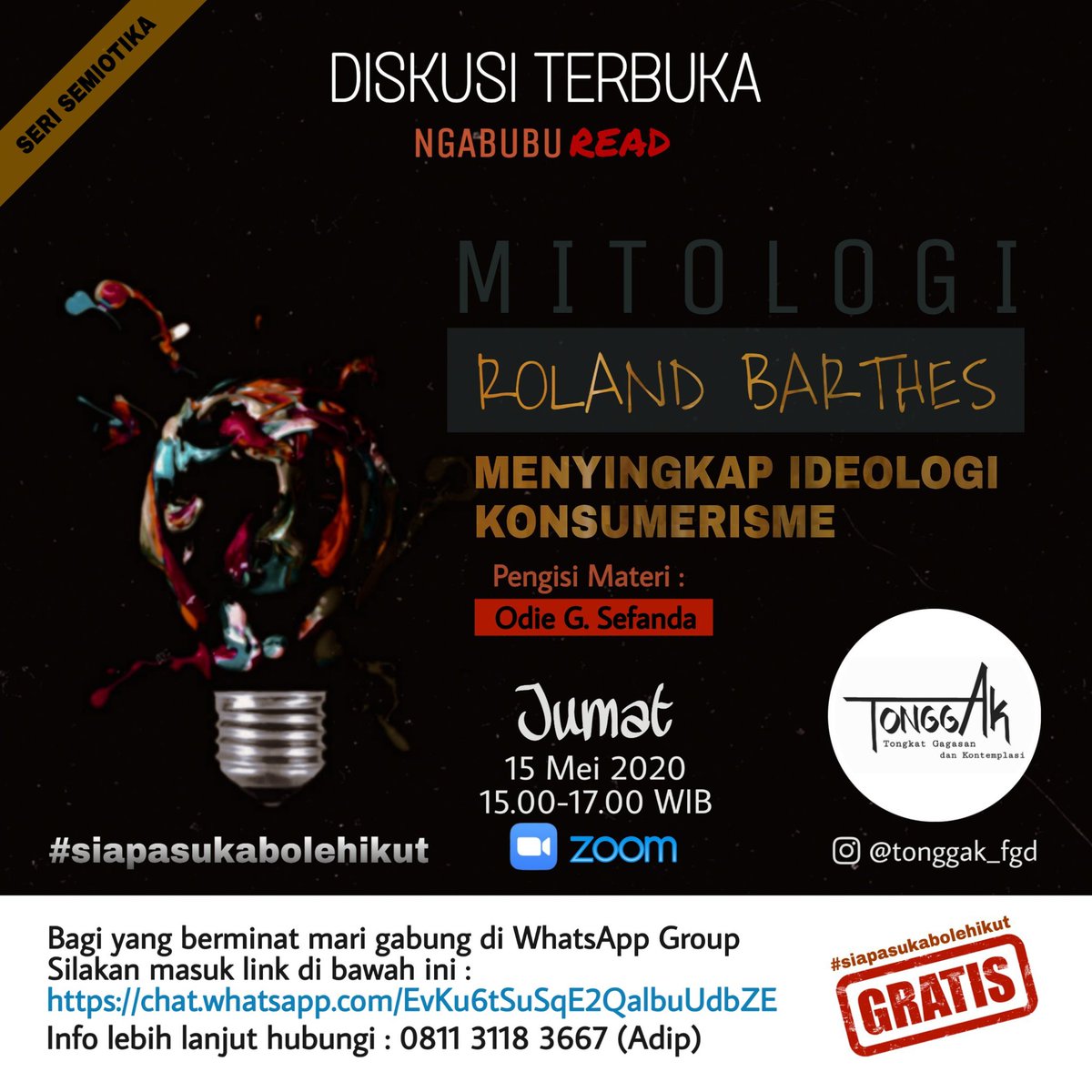 Yuk ngabubuREAD!
Bagi yg minat silakan klik:
chat.whatsapp.com/EvKu6tSuSqE2Qa…

Tulis sebebasmu dan bebaskan tulisanmu!