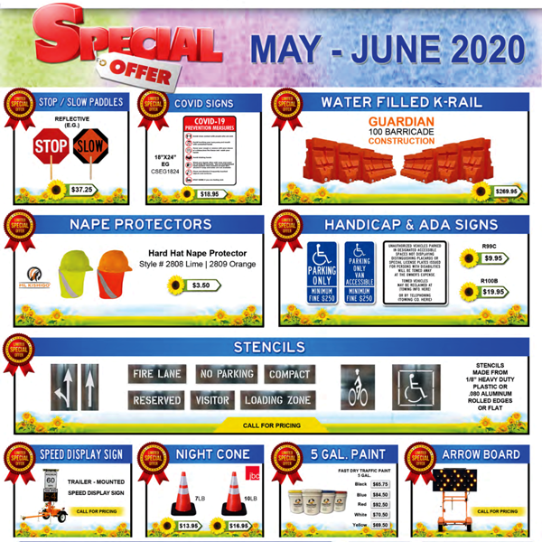 BCTraffic1's tweet photo. BC Traffic Spring Specials!

Stop / Slow Paddles  
Covid-19 Signs
Water Filled K-rail 
Nape Protectors
ADA Signs 
Stencils 
Trailer Mounted Speed Display Signs 
Traffic Cones 
Fast Dry Traffic Paint 
Arrow Boards 
#TrafficControlProducts  #BCTraffic https://t.co/Eq7enlg7BI