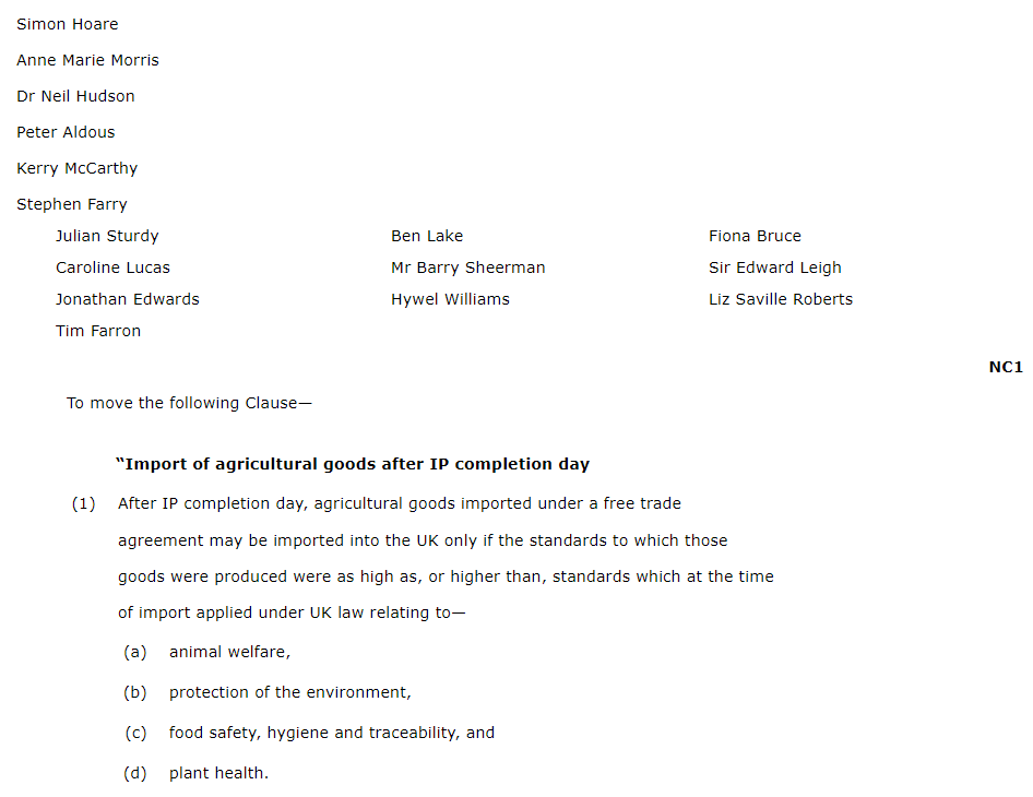 1/ The proposed Ag Bill Amendment features this clause I have some genuine questions about. Presenting them in a thread in case people find it interesting how a trade policy person dissects language. Feel free to ignore if you couldn't care less.