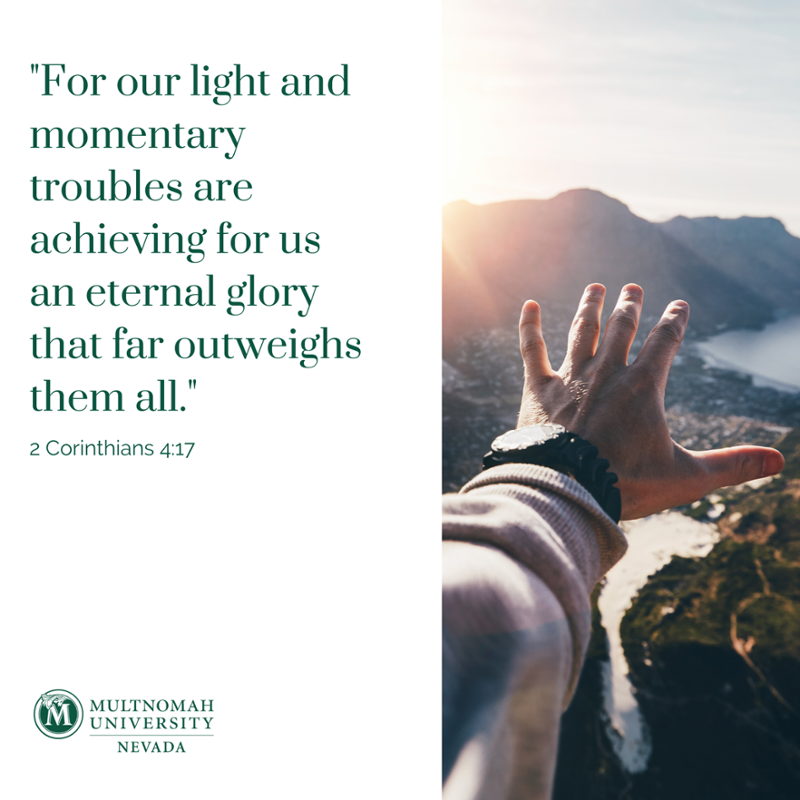multnomahnevada's tweet photo. “So we fix our eyes not on what is seen, but on what is unseen, since what is seen is temporary, but what is unseen is eternal.” - 2 Corinthians 4:18
#MultnomahNevada #renotahoe #renonevada #lasvegas #lasvegasnevada #Nevada #christianuniversity https://t.co/BrXYCl07Ps
