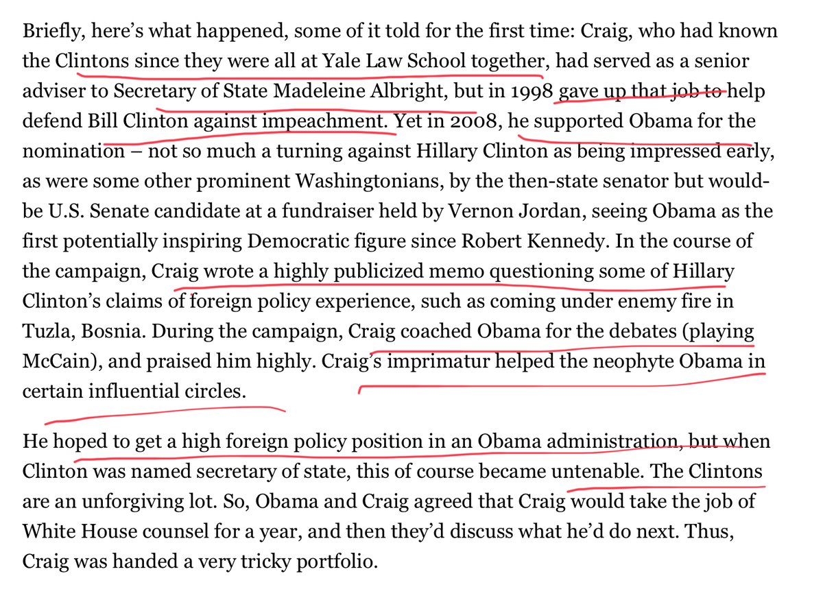 Let’s review Greg Craig’s resumeYale with the Clintons Pal of Madeleine Albright (Georgetown) Repped Bill Clinton  in impeachment Clinton Foundation Tight with Obamaoh yes   “Watergate Prosecutors” are totally about justice