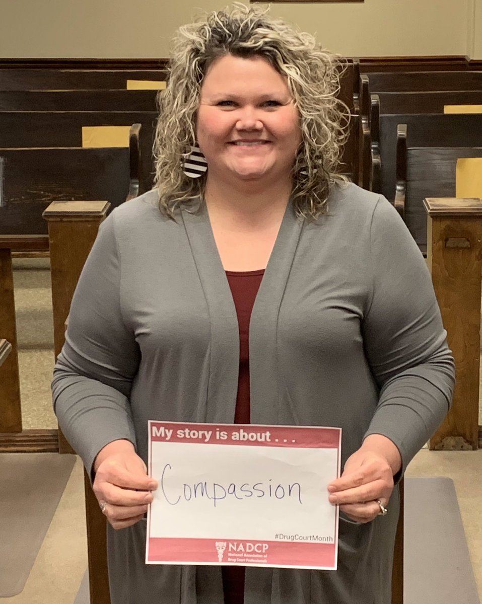GreeneRecovery's tweet photo. Every Recovery Ct team needs a Whitney, who works in our Clerk’s Office. She has a heart of gold and always shows “compassion” to our clients. When a client shares a tragic life story in court - Whitney tears up and her heart melts. She is all about 2nd chances. #DrugCourtMonth https://t.co/kkgs7fr5Gl