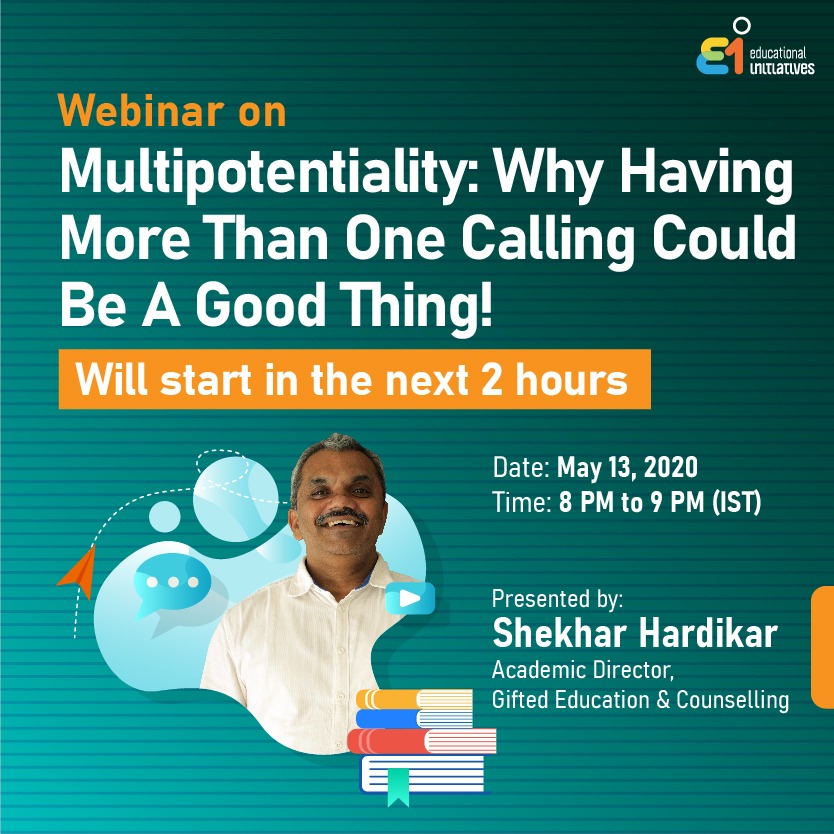 eistudy1's tweet photo. *Webinar on Gifted Programmes 2020*
Topic- Multipotentiality: Why Having More Than One Calling Could Be A Good Thing!
The webinar is about to start in the next 2 hours.
Click here to join: https://t.co/dQLaVaEmXZ
#GiftedProgrammes2020 #GiftedEducation #LearningNeverStops https://t.co/sX5vzjWLOp