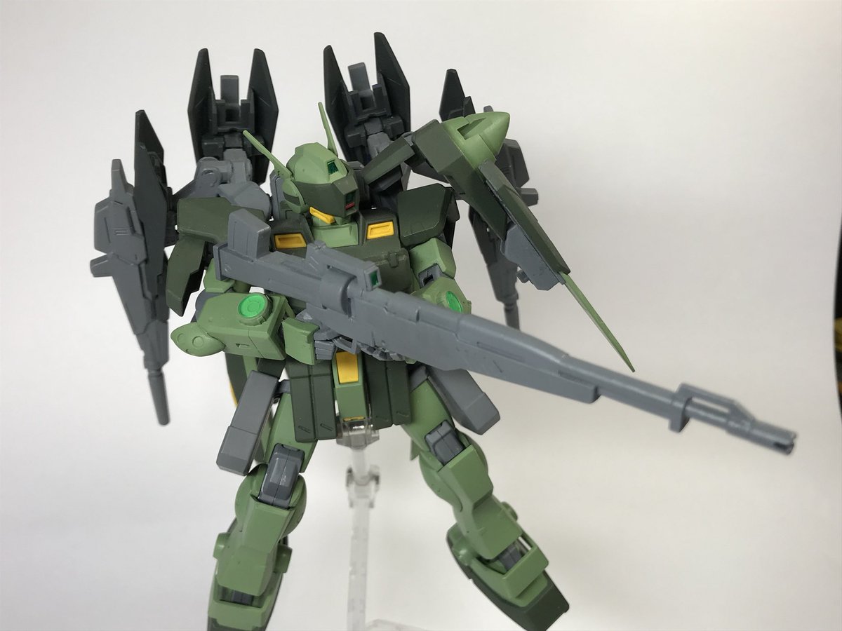 ジム ビルドファイターズ放送当時に作ったガンプラ Gnスナイパー 読み方は ガンスナイパー Gnドライブを搭載したジム スナイパー です バックパックは分離してgnアームズブースターに変形します モチーフはデュナメスのgnアームズタイプd