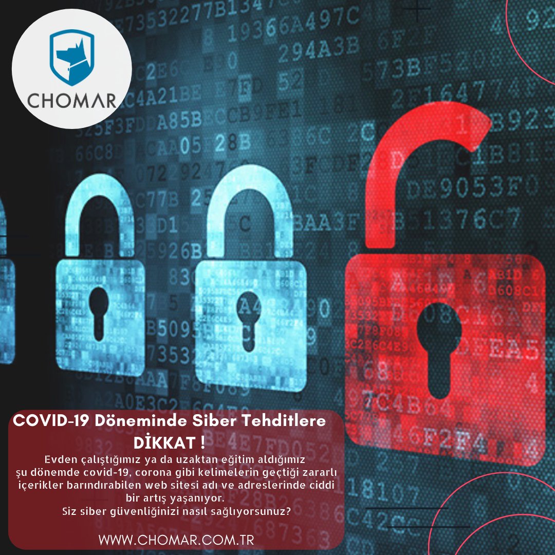cprottr's tweet photo. COVID-19 Döneminde Siber Tehditlere DİKKAT
https://t.co/hN1w6mPLZ1
#chomar #antivirus #cybersecurity #hacker #hackers #hacking #cyberattack #web #hack #hashcrack #hackingnews #covid19 #covid #pandemi #evdekal #birliktebaşaracağız #MilliTeknolojiHamlesi https://t.co/OteCPQmV0W