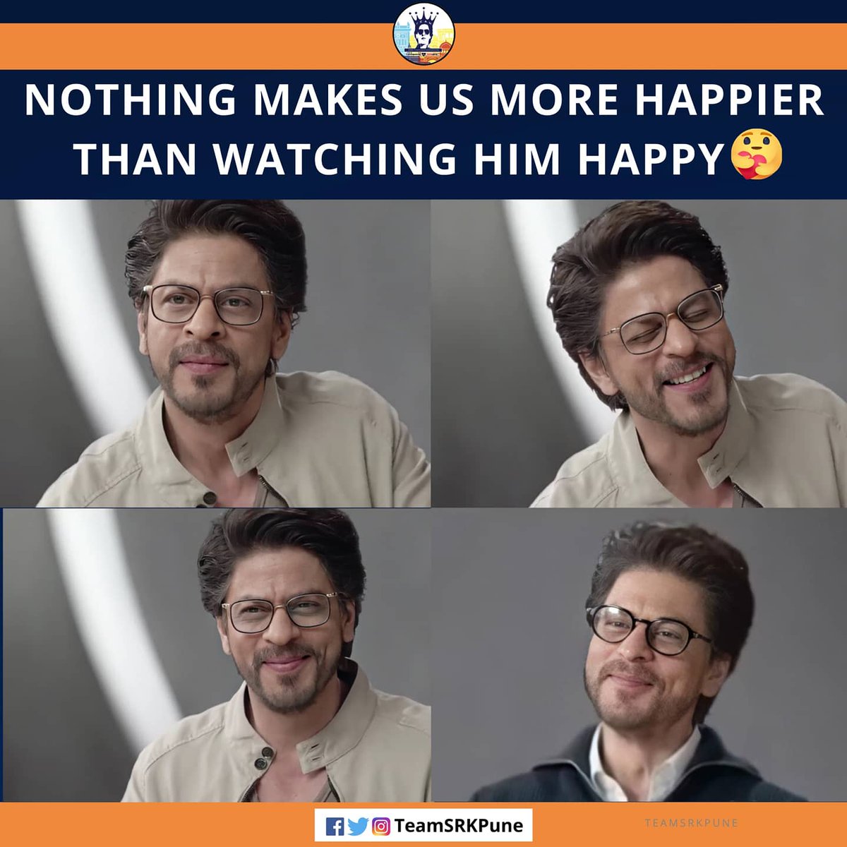 teamsrkpune's tweet photo. His Smile Our Happiness ♥️😍
.
.
#ShahRukhKhan #SRK #KingKhan #KingOfBollywood #Bollywood #wednesdaymorning #atmanirbharbharat #Byjusclasses #Byjus #COVIDー19 #CoronaVirus #Covid2019 #SelfReliantIndia #atmanirbhar #Level3 #Lockdown #Quarantine https://t.co/H2lIau5Hm2