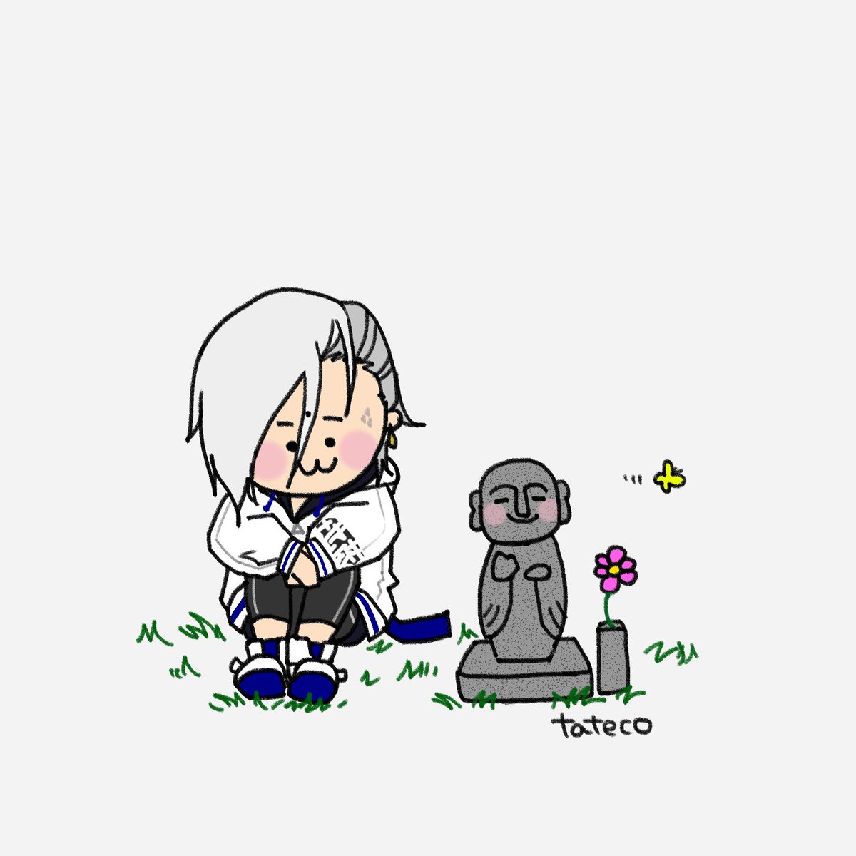 地蔵くんとお地蔵さん たてこのイラスト