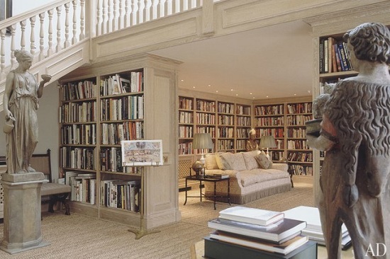 This is Elton John's library at his country home in Woodside, England.