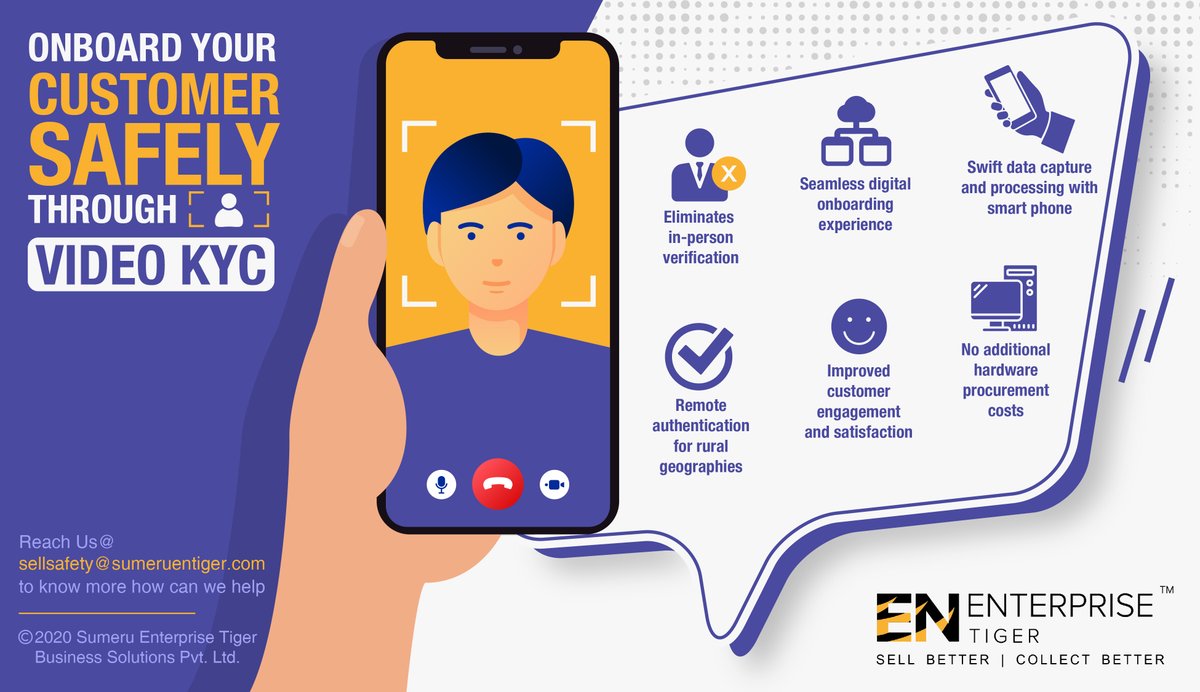 ENTiger_Digital's tweet photo. 100% Digital Onboarding | 100% Safe | 100% Due Diligence | 0% Compromise!
Time to look at ENSource Social Distance Onboarding with Video KYC and Remote Touchless Onboarding!
#ENSource #BFSI #NBFC #eKYC #VideoKyc #sellsafely #banking #fintech #remoteonboarding #touchless #loans https://t.co/XArXEQSct3