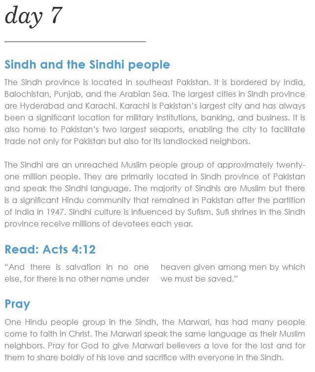FusionSomhal's tweet photo. Day 7 | Sindh and the Sindhi People
Pray for God to give Marwari believers a love for the lost and for them to share boldly of His love and sacrifice with everyone in the Sindh.
#PrayForPak
#DaySevenPrayForPak https://t.co/MPYsImUNYm