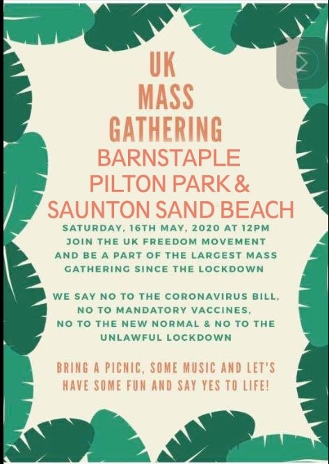 MomentumNDevon's tweet photo. v doubtful that right wing anti vaxxer / 5G conspira - wrong un's #UKFM will be getting any numbers out in N Devon on saturday, but need keeping an eye out for, still https://t.co/AbIJ50E564