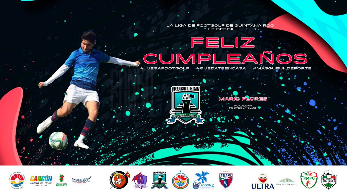 FootGolfCancun's tweet photo. Uno de los referentes del equipo #KukulkanFGC ⛳️⚽️ @MrFlowersMX hoy celebra un año más de vida, #Felicidades 🎂🍰🍦🧁👏🏼🛍🎏🎈🎁🎊🎉 https://t.co/zDLREtFBKN