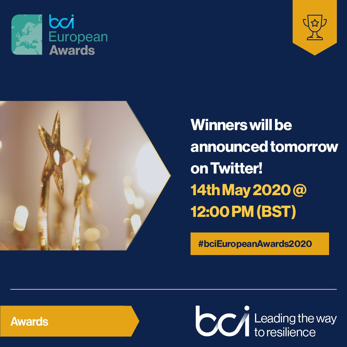 The #winners of the #bciEuropeanAwards2020 will be announced tomorrow at 12:00 PM (BST) here on Twitter! Follow the link to view the shortlist: bit.ly/3dLpqvH