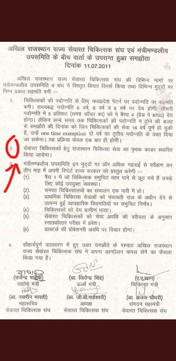 dr9414243096's tweet photo. #RajasthanMedicalServiceCadre @PMOIndia @DrHVoffice @drharshvardhan
@MoHFW_INDIA @BmrAshok
@IMAIndiaOrg @rashtrapatibhvn @PRESIDENTARISDA
Written decision with group of ministers of GOR in July 2011 but still pending with govt of Raj. Wake up GOR &amp; INC. https://t.co/YBvhMD0Eyg https://t.co/dikNZP8MKy