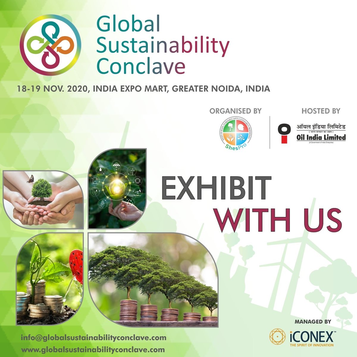 ConclaveGlobal's tweet photo. Exhibit With Us! Book Your Space Today
Write us at info@globalsustainabilityconclave.com
Find more at https://t.co/fU8y3LSfZI
@OilIndiaLimited @IndianRedCross @ndmaindia @nidmmhaindia @FSAIIndia @iconex_global @shes_pro @itourz_
#resilient #smart #sustainable #stayhome #staysafe https://t.co/enMw2B3z5D