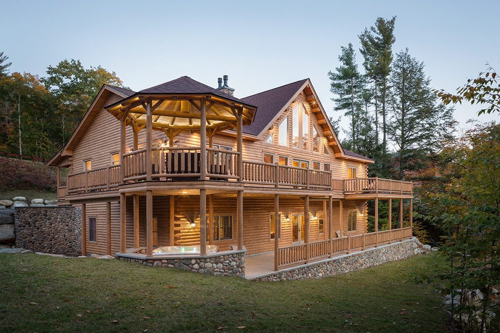 “Log cabin styled home”